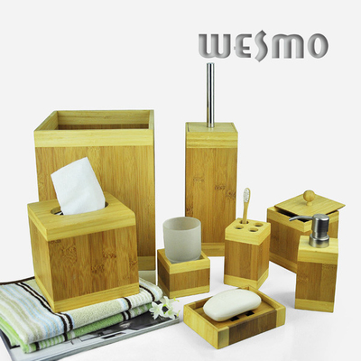 8 Piece Smooth and Anti Water Bamboo Bathroom Sets