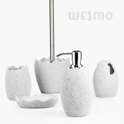 Broken Bird Eggs Inspired With Blowhole On Bodies Polyresin Bathroom Set Bathroom Collection (WBP0847A)