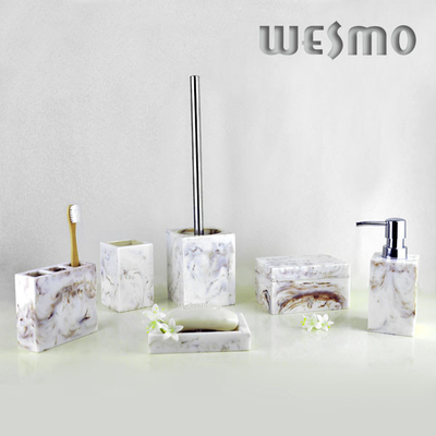 6 Piece Fashionable Polyresin Bathroom Sets